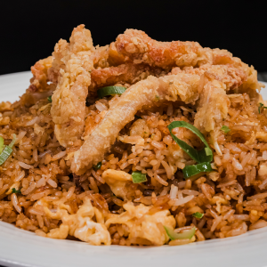 Arroz chaufa de pescado
