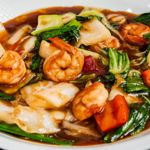 Langostinos con verduras