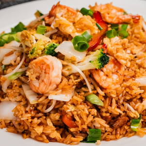 Chaufa salvaje de langostinos