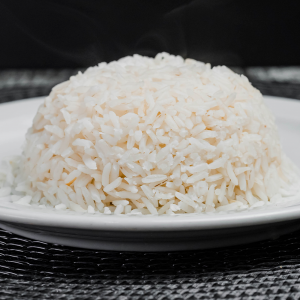 Porción de arroz blanco
