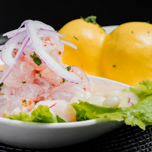 Ceviche con huancaina